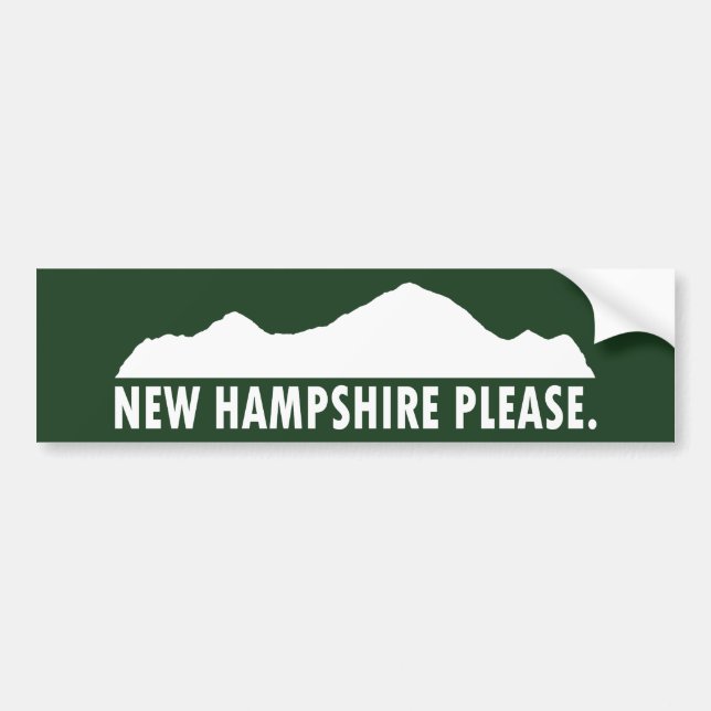 Autocollant De Voiture New Hampshire S'Il Vous Plaît (Devant)
