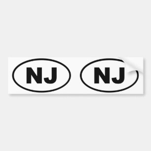 Autocollant De Voiture New Jersey NJ oval