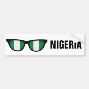 Autocollant De Voiture Nigeria Shades texte personnalisé & couleur bumper