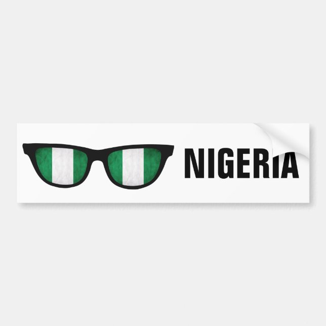 Autocollant De Voiture Nigeria Shades texte personnalisé & couleur bumper (Devant)