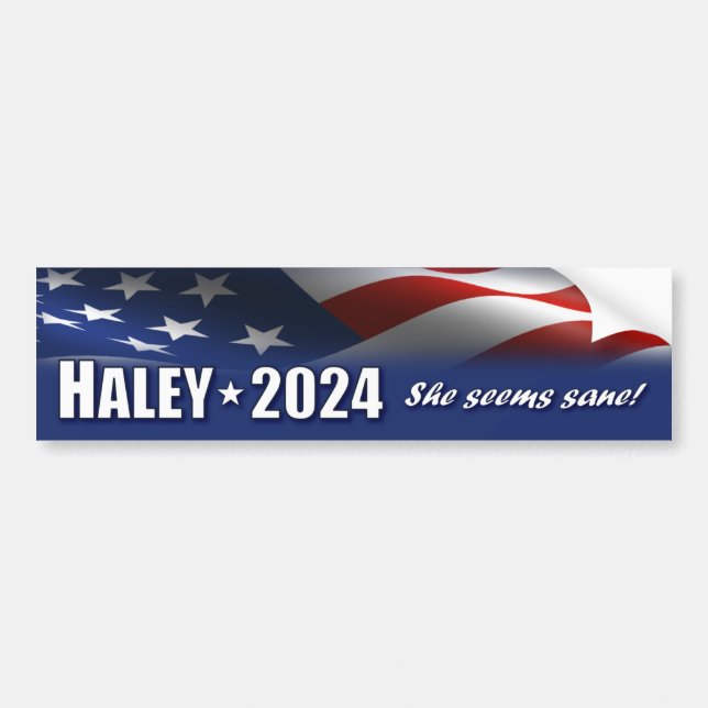 Autocollant De Voiture Nikki Haley 2024 - Elle semble saine (Devant)