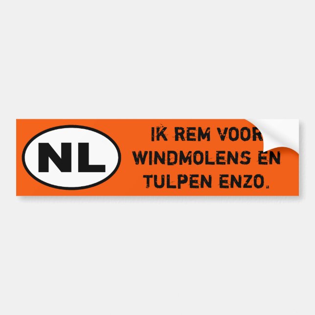 Autocollant De Voiture NL Sticker - I Break for windmills (Version néerla (Devant)