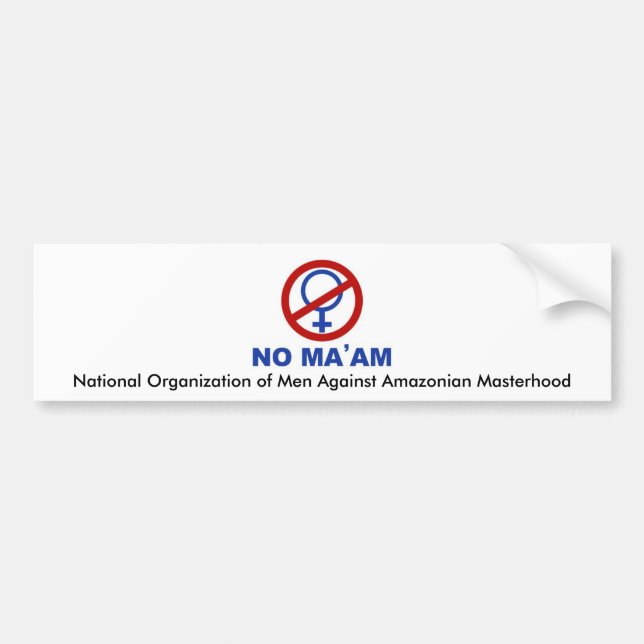 Autocollant De Voiture No_maam, organisation nationale des hommes contre (Devant)