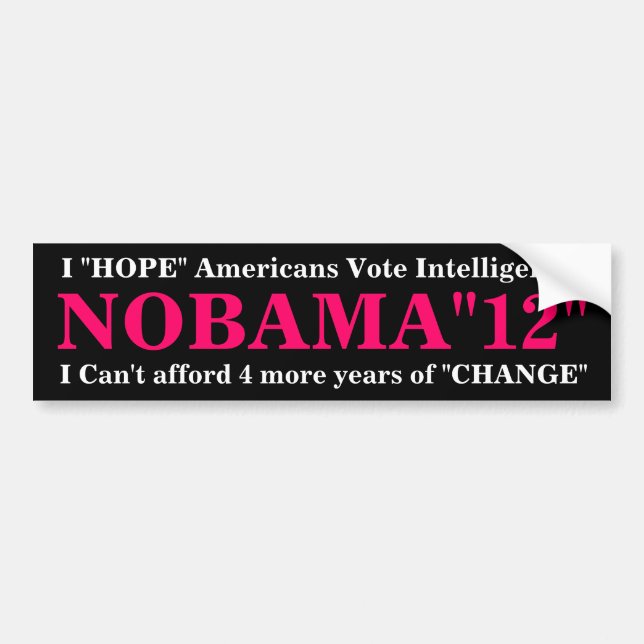 Autocollant De Voiture NOBama "12" (Devant)