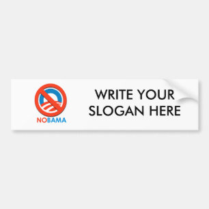 AUTOCOLLANT DE VOITURE NOBAMA/AUCUN OBAMA