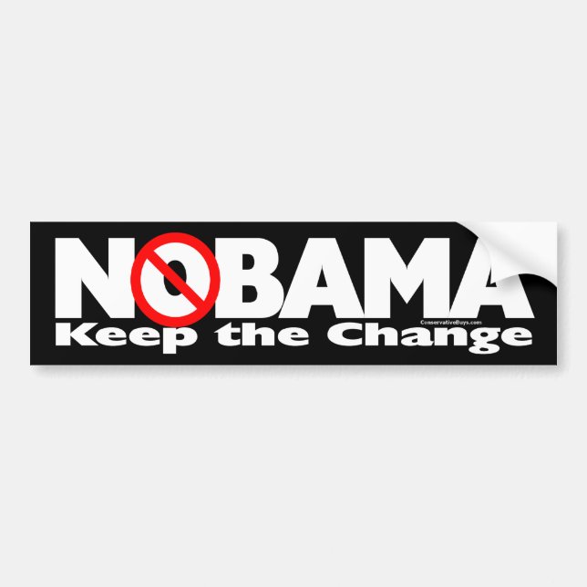 Autocollant De Voiture NoBama : Gardez le changement (Devant)