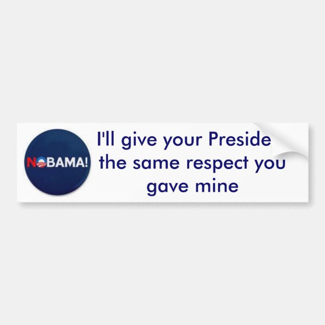 Autocollant De Voiture NOBAMA, je donnerai à votre président le même re… (Devant)