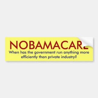 Autocollant De Voiture NOBAMACARE, quand a l'anythin de course de