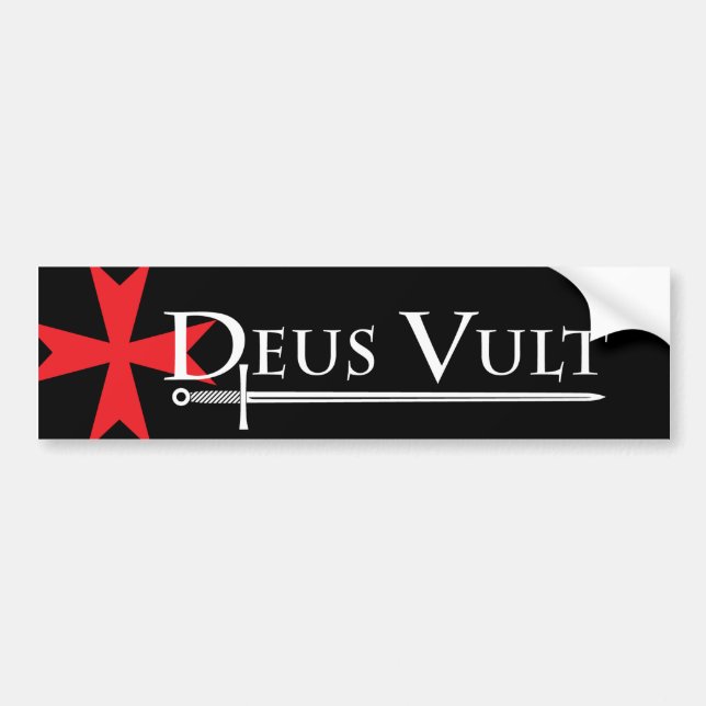 Autocollant De Voiture Noir d'adhésif pour pare-chocs de Deus Vult (Dieu (Devant)