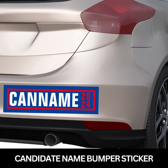 Autocollant De Voiture Nom Du Candidat Pour L'Élection De 2024 (Candidate Name For 2024 Election Bumper Sticker)