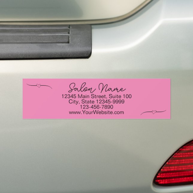 Autocollant De Voiture Nom rose et noir de l'entreprise Script manuscrit (En voiture)