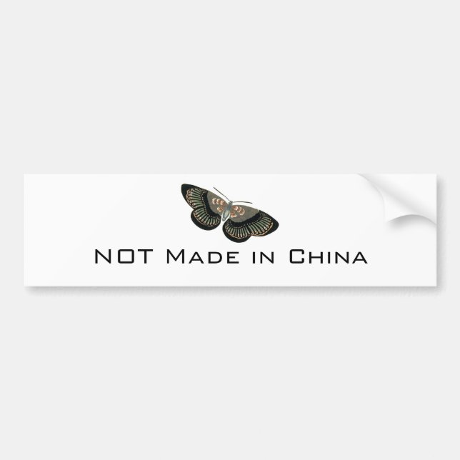 Autocollant De Voiture Non fait dans le papillon de la Chine BS (Devant)