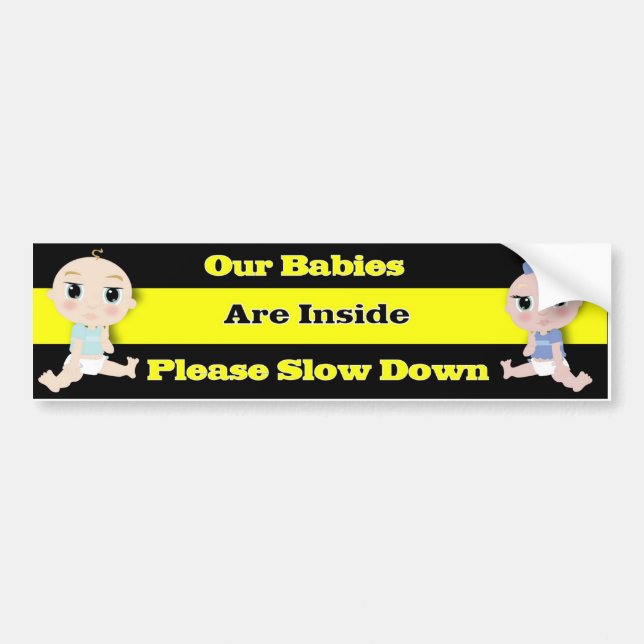 Autocollant De Voiture Nos bébés sont à l'intérieur ! (Devant)