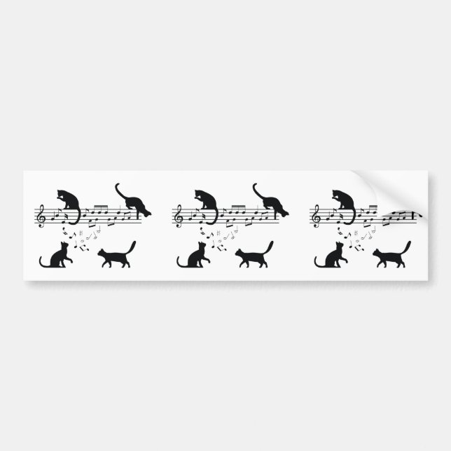 Autocollant De Voiture Notes de Cats (Devant)