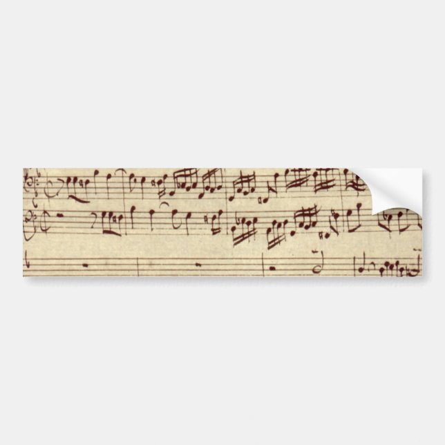 Autocollant De Voiture Notes de musique ancienne - Feuille de musique Bac (Devant)