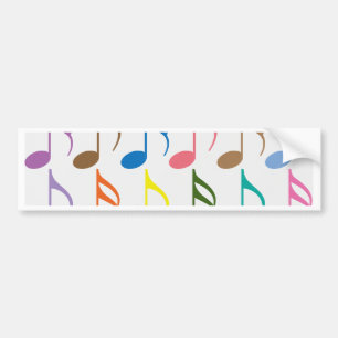 Autocollant De Voiture Notes musicales colorées motif