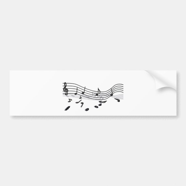 Autocollant De Voiture Notes, musique (Devant)
