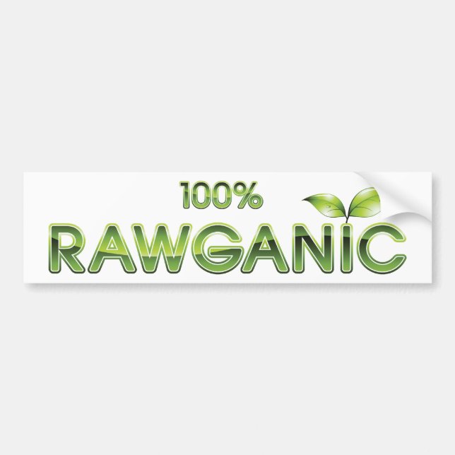 Autocollant De Voiture Nourriture 100% crue de Rawganic (Devant)