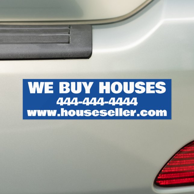 AUTOCOLLANT DE VOITURE NOUS ACHETONS DES MAISONS BUMPER STICKER (En voiture)