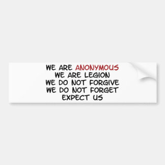 Autocollant De Voiture Nous sommes anonymes