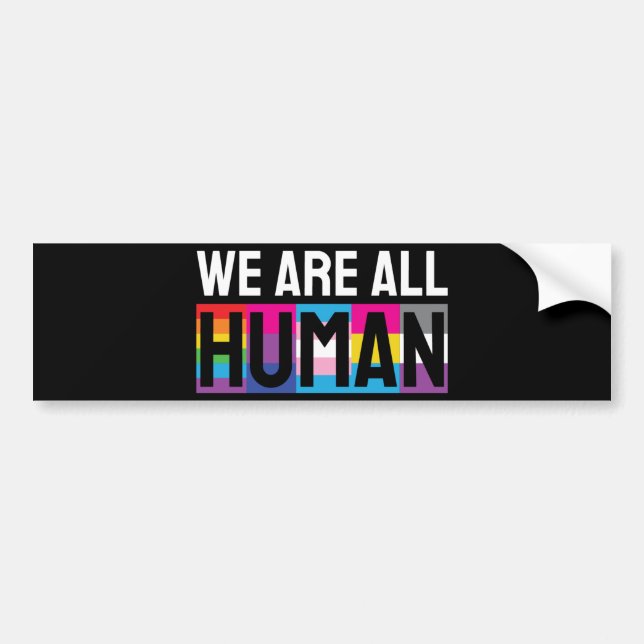 Autocollant De Voiture Nous sommes tous humains LGBTQIA+ (Devant)