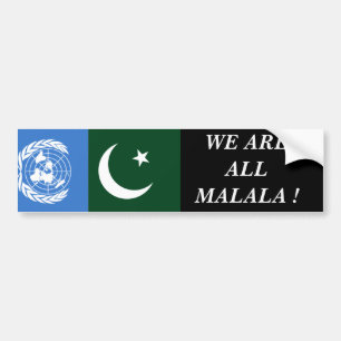 AUTOCOLLANT DE VOITURE NOUS SOMMES TOUS MALALA !