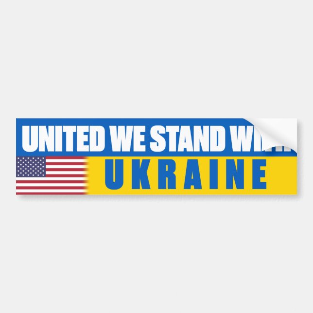 Autocollant De Voiture Nous Sommes Unis Avec L'Ukraine (Devant)