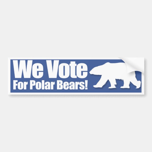 Autocollant De Voiture Nous Votons Pour Un Sticker Pour Ours Polaires (Devant)
