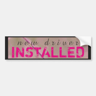 Autocollant De Voiture Nouveau noir rose installé par conducteur drôle