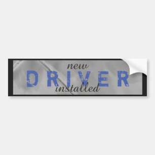 Autocollant De Voiture Nouveau pilote amusant installé en noir bleu