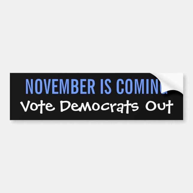 Autocollant De Voiture NOVEMBRE VIENT - vote Démocrate (Devant)