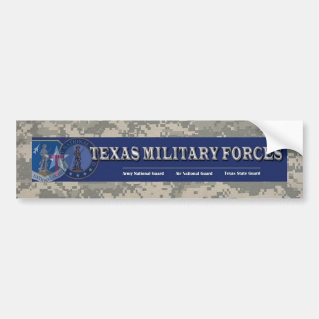 Autocollant De Voiture numérique, forces militaires du Texas (Devant)