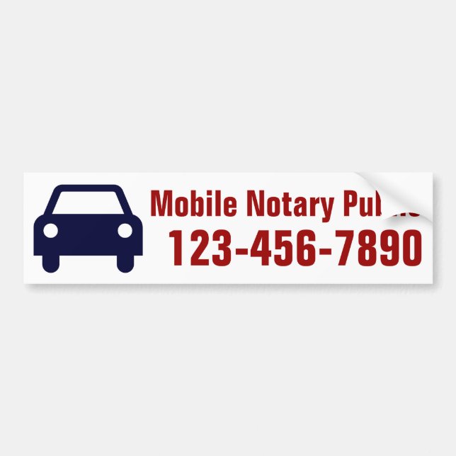 Autocollant De Voiture Numéro de téléphone public du notaire mobile Custo (Devant)