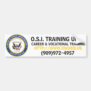 AUTOCOLLANT DE VOITURE O.S.I. UNITÉ DE FORMATION, HTTP : //WWW.OSIWEB.US,
