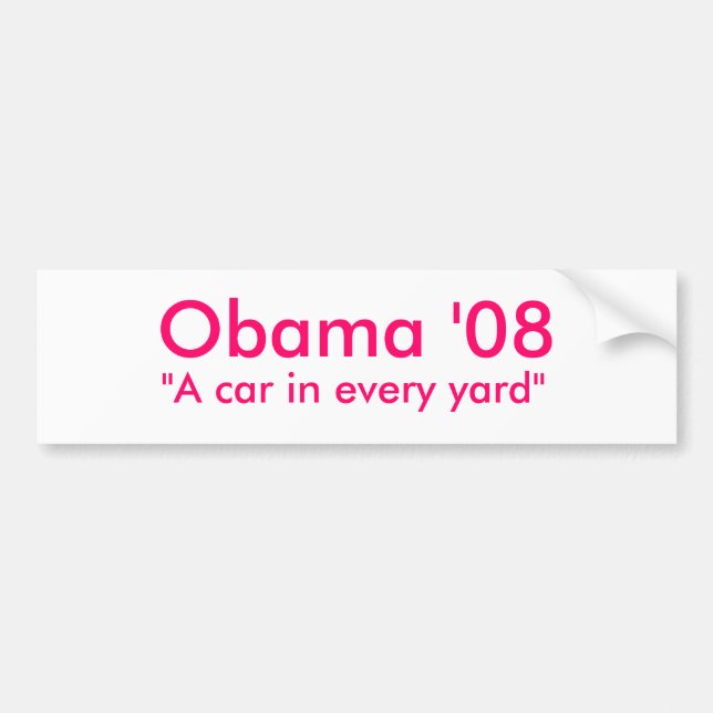 Autocollant De Voiture Obama '08 (Devant)