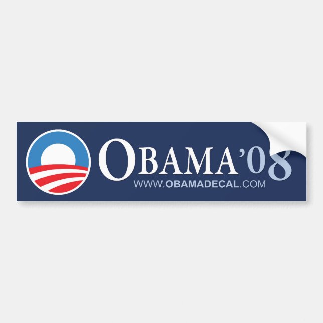 AUTOCOLLANT DE VOITURE OBAMA '08 (Devant)