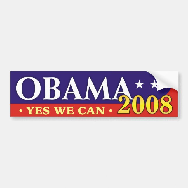 Autocollant De Voiture Obama 2008 - Oui nous pouvons ! (Devant)
