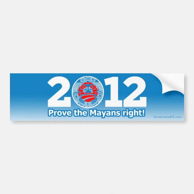Autocollant De Voiture Obama 2012 (parodie) prouvent la droite de Mayans (Devant)