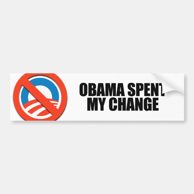 AUTOCOLLANT DE VOITURE OBAMA A DÉPENSÉ MON CHANGEMENT (Devant)