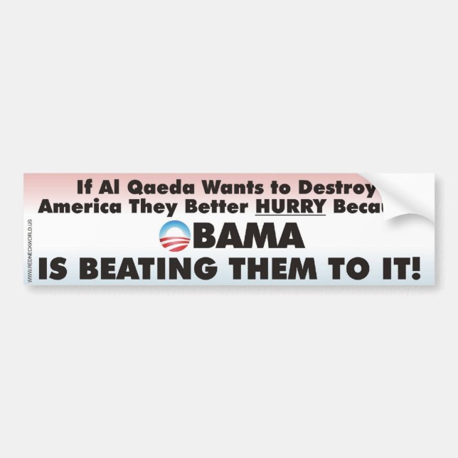 Autocollant De Voiture Obama bat Al Queda dans l'Américain de destruction (Devant)