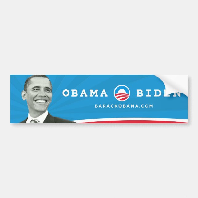 Autocollant De Voiture Obama Biden image noire et blanche de Barack Obama (Devant)