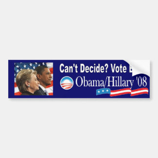 Autocollant De Voiture Obama/Clinton '08