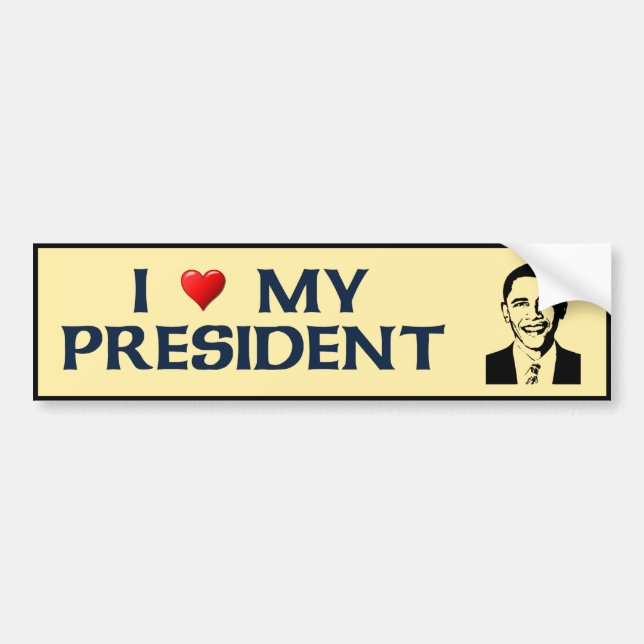 Autocollant De Voiture Obama - coeur d'I mon Président adhésif pour (Devant)