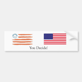 Autocollant De Voiture Obama-contre-Romney des drapeaux. Vous décidez !