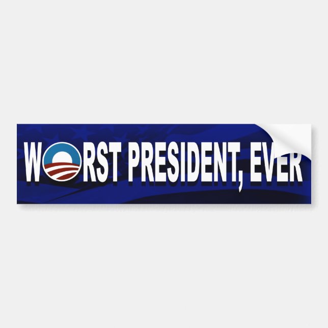 Autocollant De Voiture Obama est le plus mauvais président, jamais (Devant)