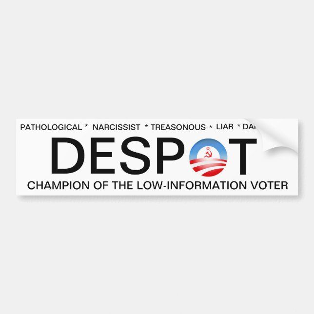 Autocollant De Voiture Obama le despote (Devant)