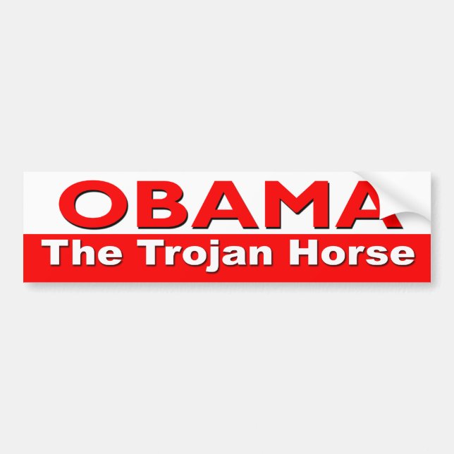 Autocollant De Voiture Obama le Trojan Horse (Devant)