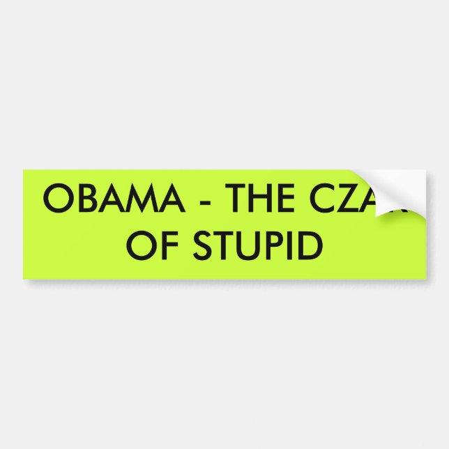 AUTOCOLLANT DE VOITURE OBAMA - LE TSAR DE STUPIDE (Devant)