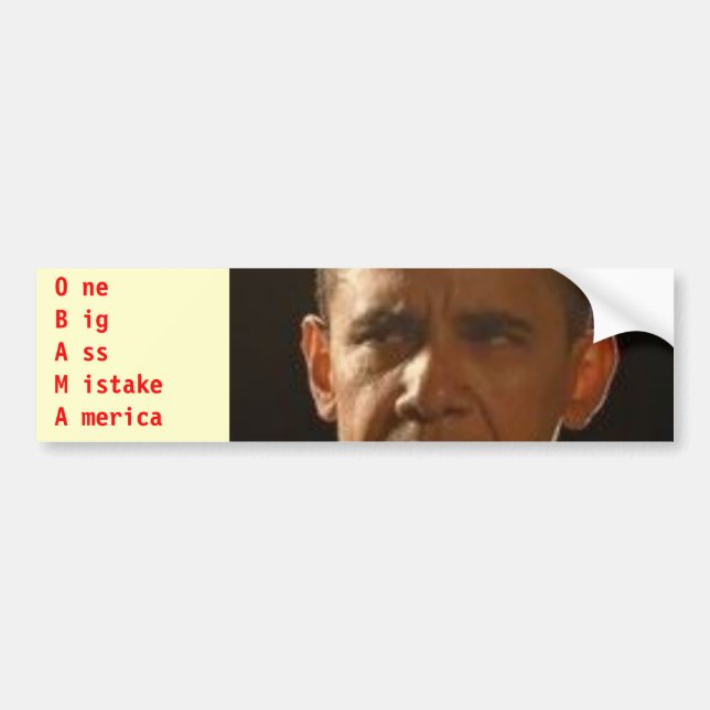 Autocollant De Voiture obama, merica d'istakeA de l'ig A solides solubles (Devant)