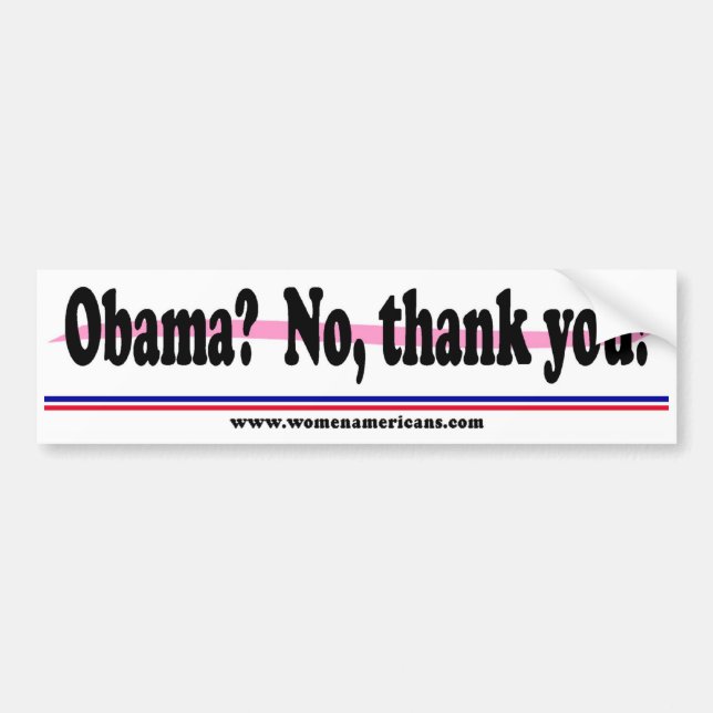 Autocollant De Voiture Obama ? Non, merci ! (Devant)